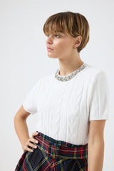 Maglia treccia cristalli FEDERICA BI