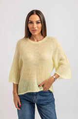 Maglia in mohair giallo pastello FEDERICA BI