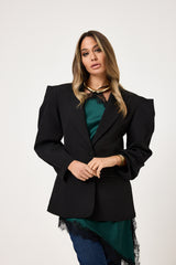 Blazer nero spallina FEDERICA BI
