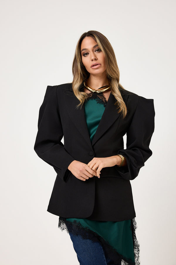 Blazer nero spallina FEDERICA BI