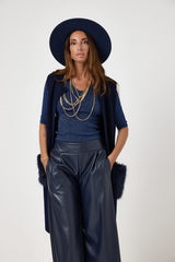 Gilet con tasca in ecofur FEDERICA BI ( vari colori )