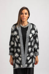 Cardigan animalier grigio FEDERICA BI