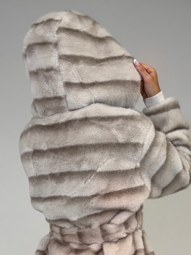 Ecovisone con cappuccio beige FEDERICA BI