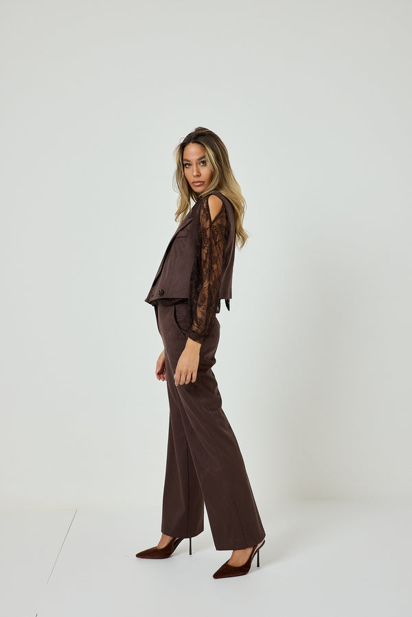 Pantalone moro in ecosuede FEDERICA BI