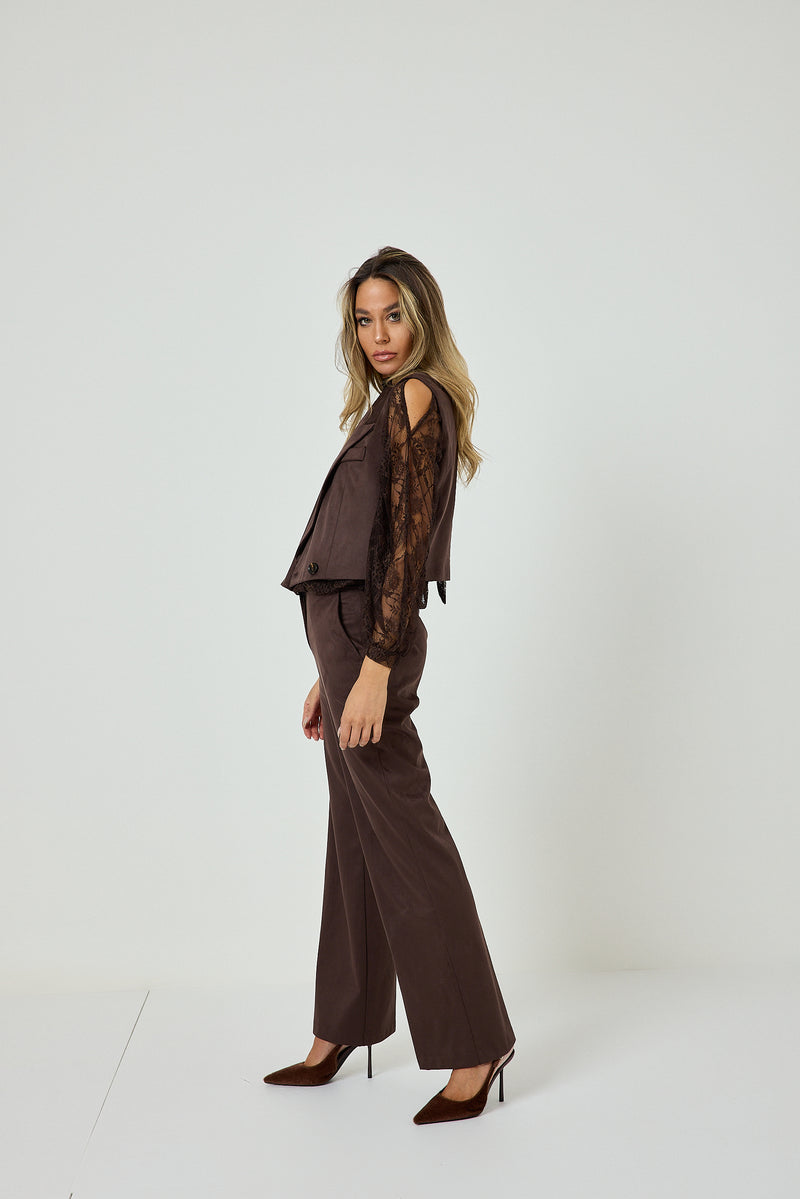 Pantalone moro in ecosuede FEDERICA BI