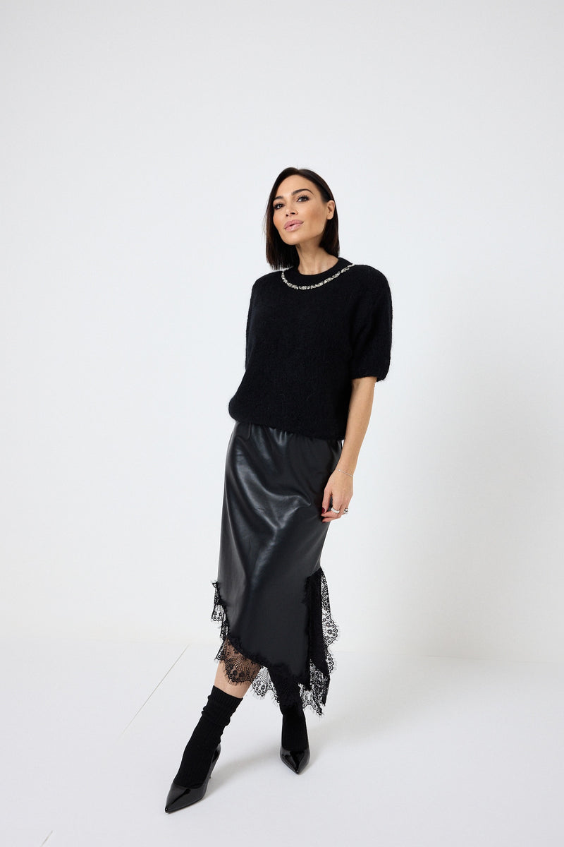 Gonna in similpelle nera FEDERICA BI