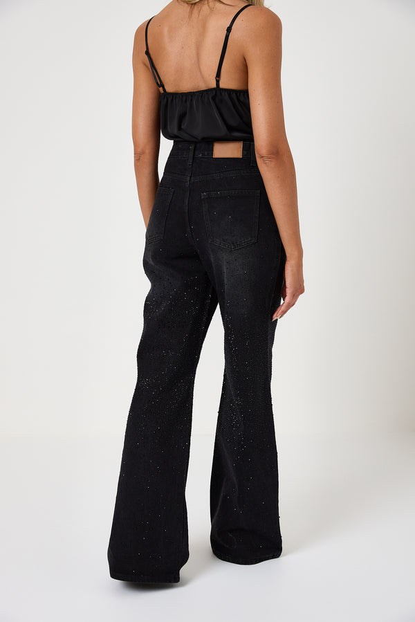 Denim nero cristalli FEDERICA BI