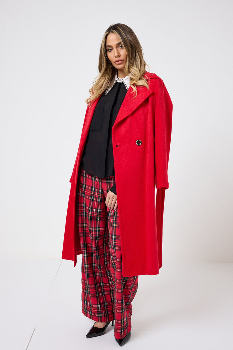 Pantalone tartan rosso FEDERICA BI