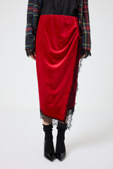 Gonna in velluto e pizzo FEDERICA BI ( più colori )