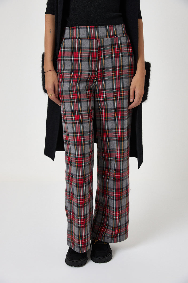 Pantalone tartan grigio FEDERICA BI