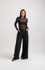Pantalone nero in cadi FEDERICA BI