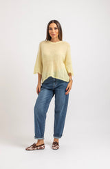 Maglia in mohair giallo pastello FEDERICA BI