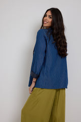 Blazer in denim chambrey gessato FEDERICA BI