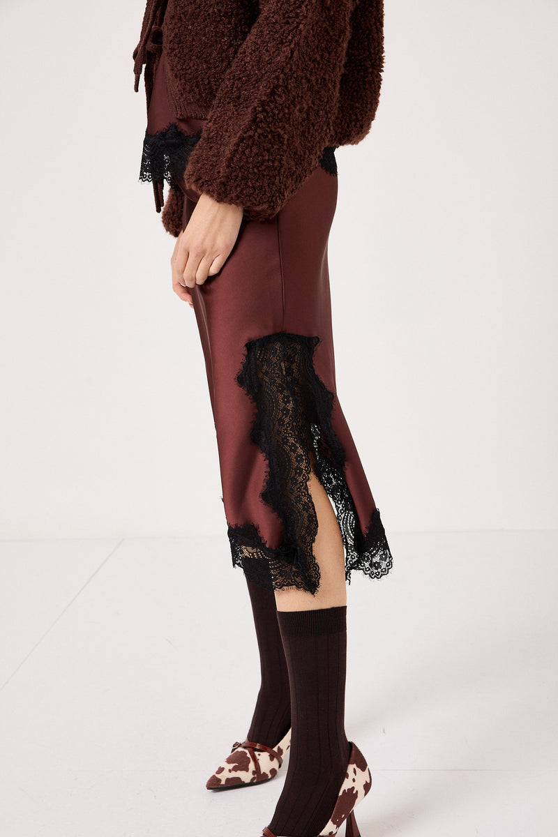 Gonna glace in viscosa e pizzo FEDERICA BI