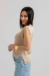 Gilet in maglia treccia FEDERICA BI (piu’ colori)