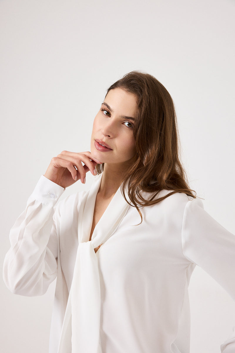 Camicia bianca in chiffon FEDERICA BI