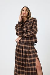 Giacca tartan marrone FEDERICA BI