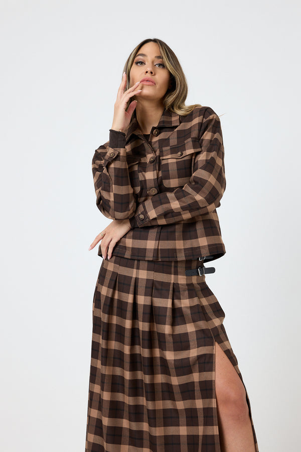 Giacca tartan marrone FEDERICA BI