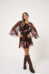 Abito in chiffon fantasia moro FEDERICA BI