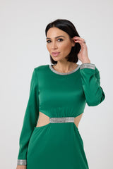 Abito lungo in raso FEDERICA BI