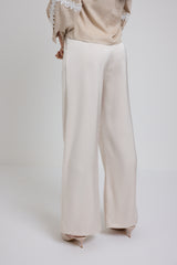 Pantalone in raso beige FEDERICA BI