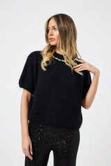 Pantalone nero in paillettes FEDERICA BI