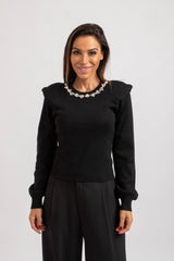 Maglia spallina e collo gioiello FEDERICA BI