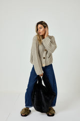 Cardigan bottone oro FEDERICA BI
