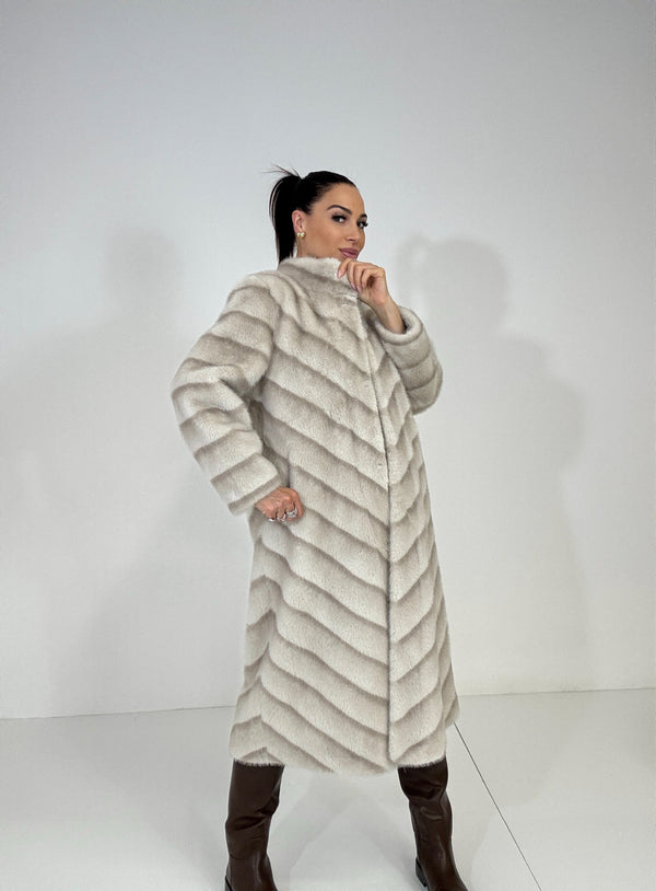 Ecovisone lungo beige FEDERICA BI