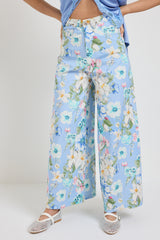 Pantalone in cotone azzurro FEDERICA BI