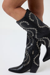 Stivale nero borchiette FEDERICA BI