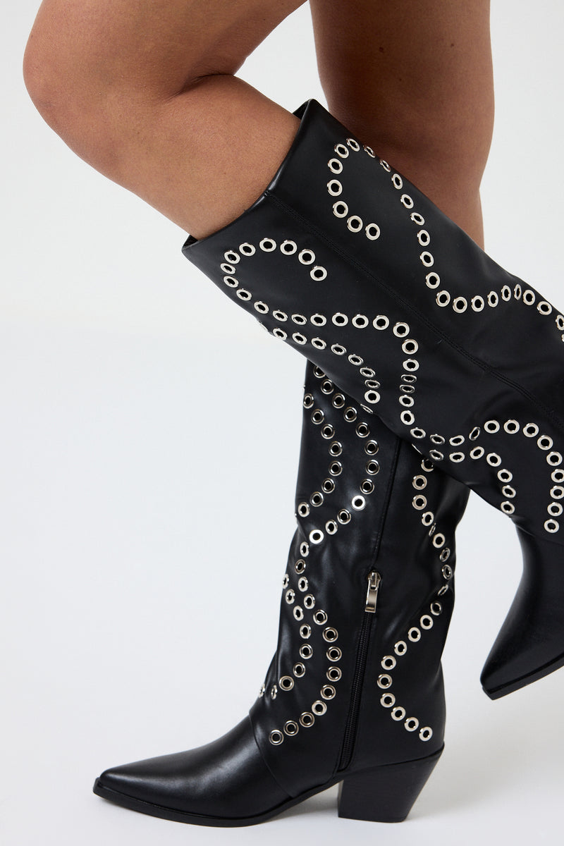 Stivale nero borchiette FEDERICA BI