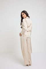 Tailleur in raso beige FEDERICA BI