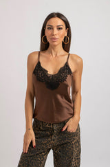 Top in viscosa cioccolato FEDERICA BI