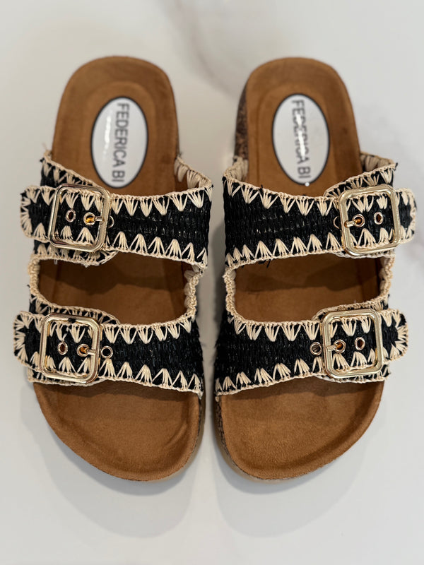 Sabot nero con fibbia FEDERICA BI