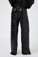 Pantalone nero in paillettes FEDERICA BI