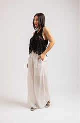 Top nero crochet FEDERICA BI