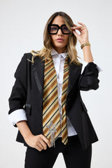 Cravatta in seta riga FEDERICA BI