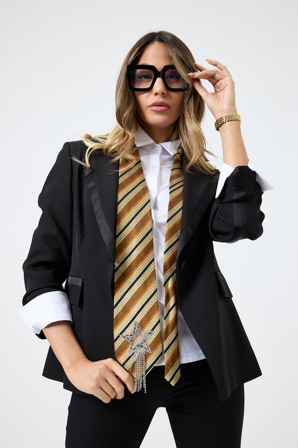 Cravatta in seta riga FEDERICA BI