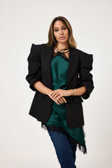 Blazer nero spallina FEDERICA BI