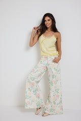 Denim palazzo floreale FEDERICA BI