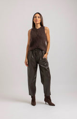 Pantalone in ecopelle moro FEDERICA BI
