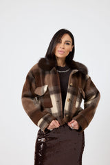 Giacca tartan marrone FEDERICA BI