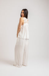 Completo bianco top e pantalone FEDERICA BI