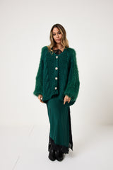 Cardigan treccia e ciniglia FEDERICA BI ( vari colori )