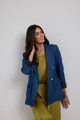 Blazer in denim chambrey gessato FEDERICA BI