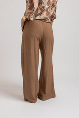 Pantalone in viscosa biscotto FEDERICA BI