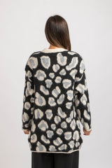 Cardigan animalier avorio FEDERICA BI