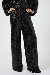 Pantalone nero in paillettes FEDERICA BI