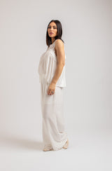 Completo bianco top e pantalone FEDERICA BI